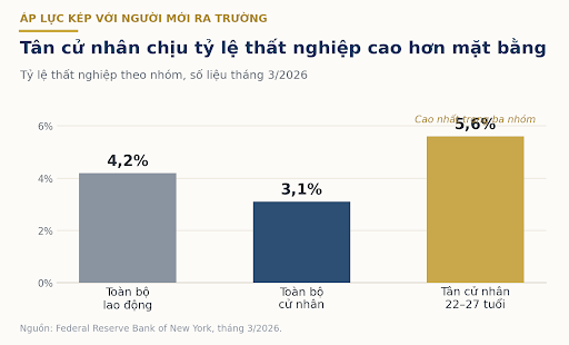 Tân cử nhân đối mặt tỷ lệ thất nghiệp cao hơn mặt bằng chung