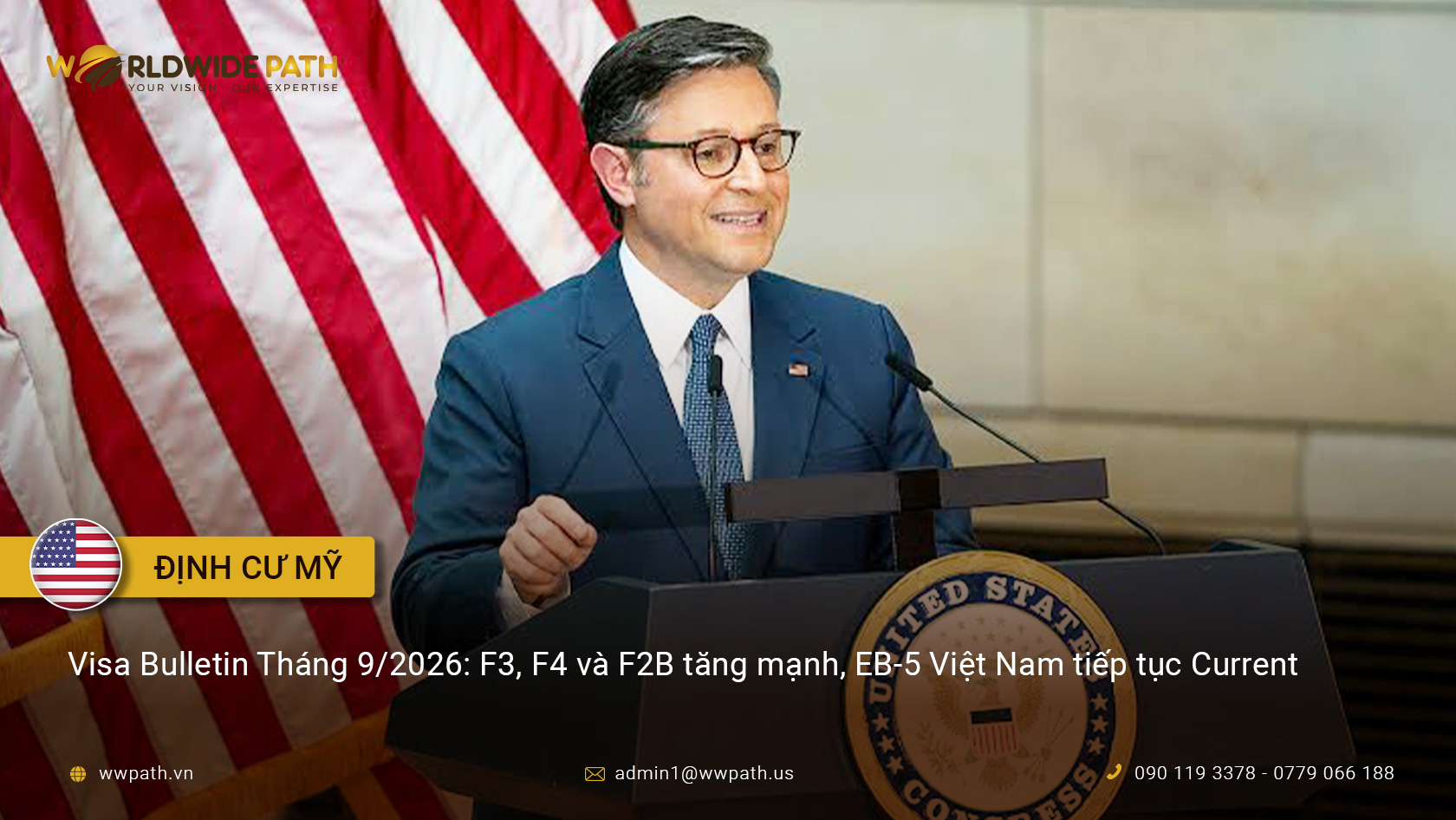 Visa Bulletin tháng 9/2026: F3, F4 và F2B tăng mạnh, EB-5 Việt Nam tiếp tục Current
